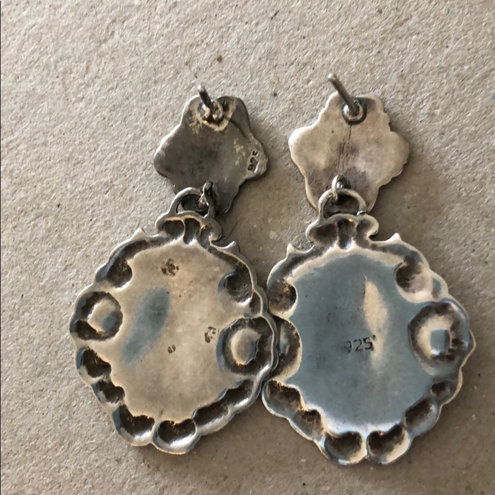 Medalias Sterling Dangle Post Earrings - image 3